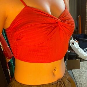 Red crop top